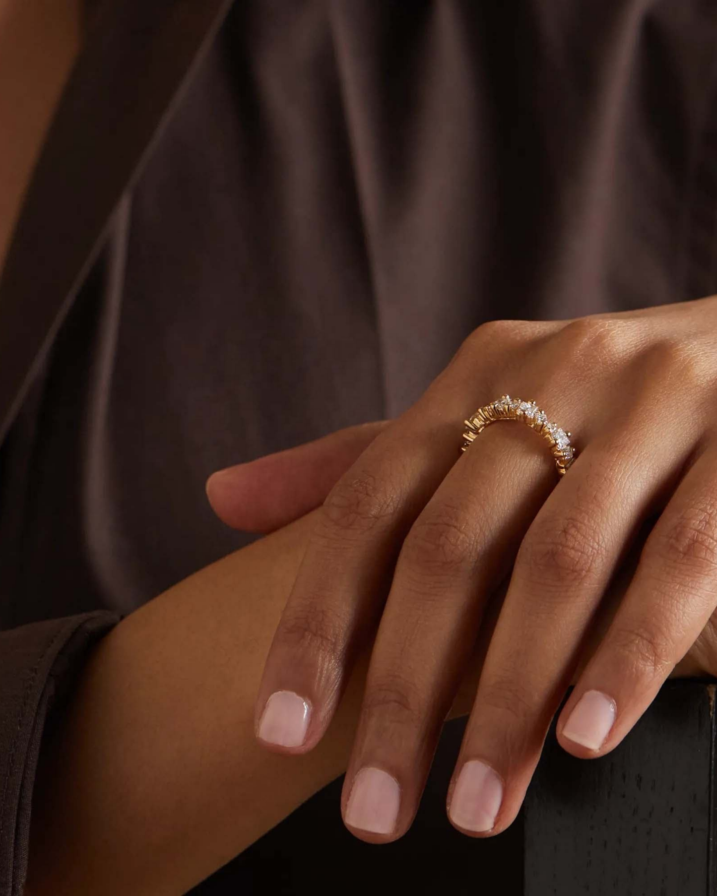 Square Stone Eternity Ring - 18k Gold Vermeil