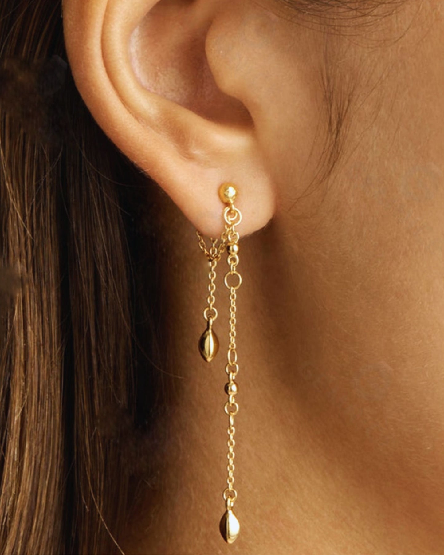 18k Gold Vermeil Drop Earrings