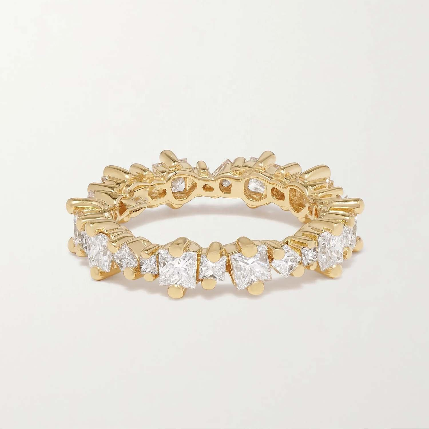 Square Stone Eternity Ring - 18k Gold Vermeil
