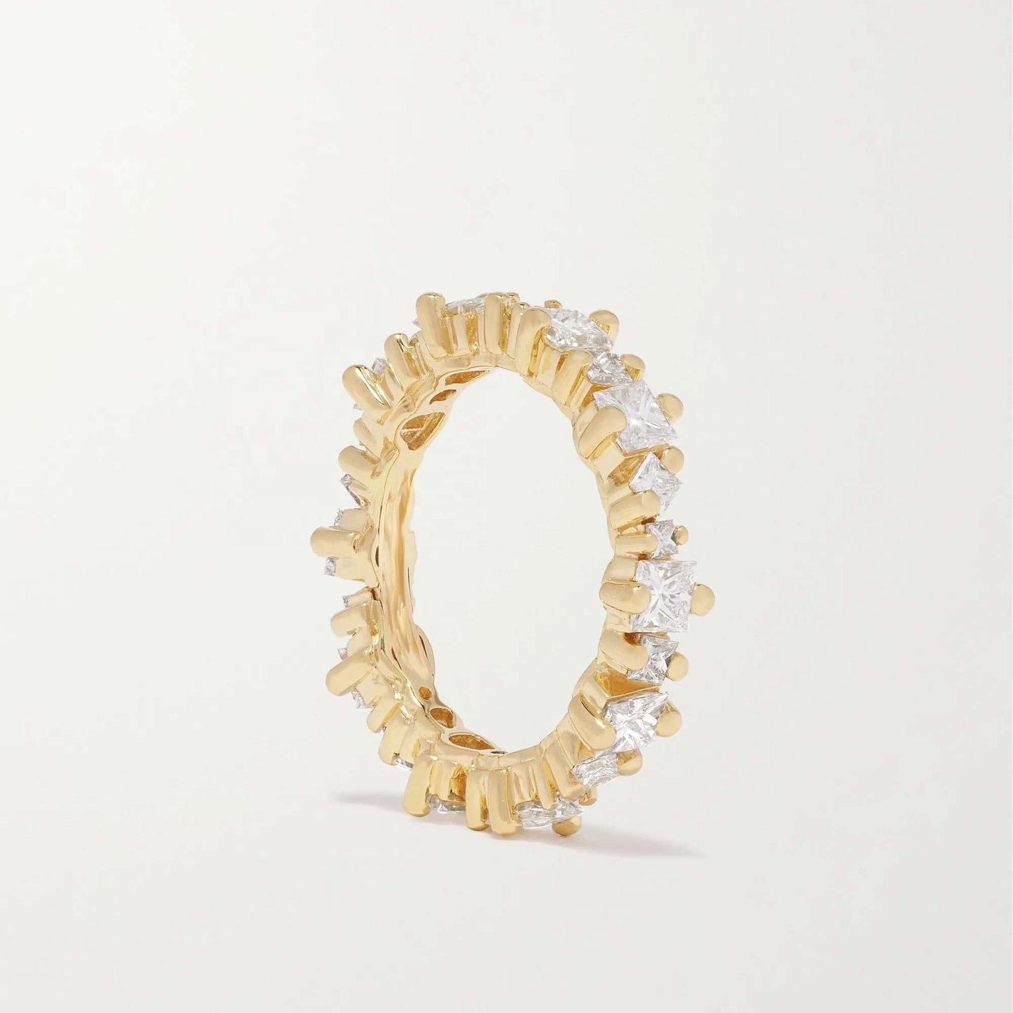 Square Stone Eternity Ring - 18k Gold Vermeil