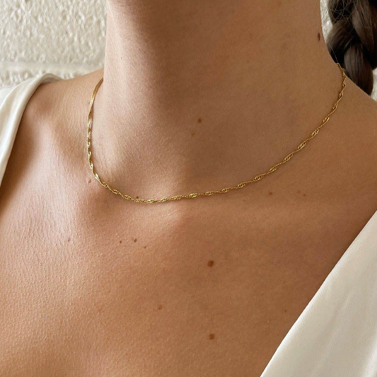 Twisted Gold Chain Necklace – 18k Gold Vermeil