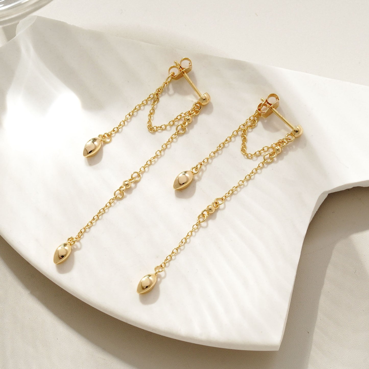 18k Gold Vermeil Dangle Earrings